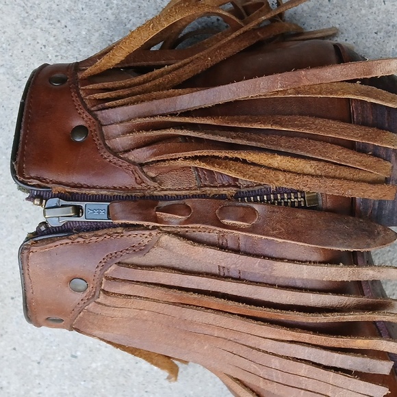 CORRAL Western Leather Fringe bootie size 9.5 - Picture 6 of 11